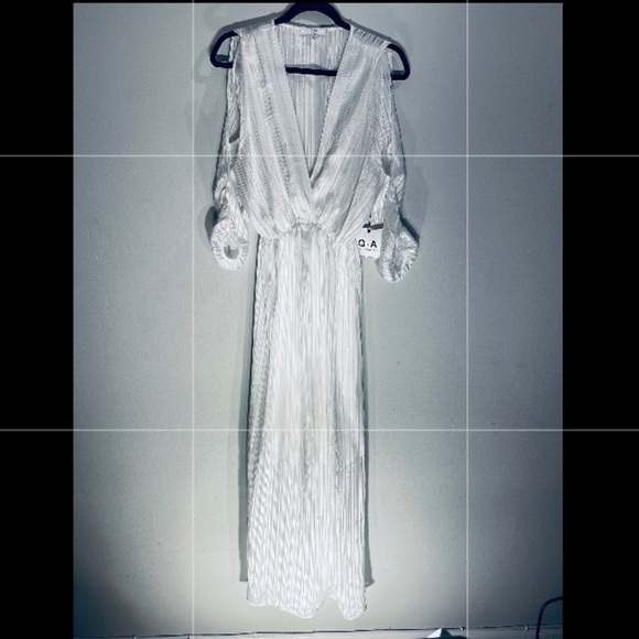 White Maxi Cold Shoulder Dress**Small $189 - Picture 3 of 7